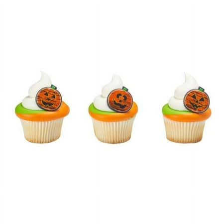Chalk-O-Lantern Pumpkin Cupcake Rings 12ct