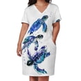 thumbnail image 3 of Vestido suelto con bolsillo de tres tortugas marinas tendencia de ropa de mujer vestidos de noche 2025, 3 of 7