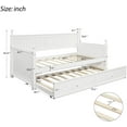 thumbnail image 7 of Rhomtree Wood Daybed Bed Frame with Trundle Twin Size Bed Frame Trundle Daybed Twin Size Standard Bed No Box Spring Required Bedroom Living Room Furniture (White with Trundle), 7 of 7