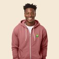 thumbnail image 4 of Dalix Alien Embroidered Zip Hoodie Fleece Long Sleeve Pocket Warm Soft Mens in Mauve XL X-Large, 4 of 5