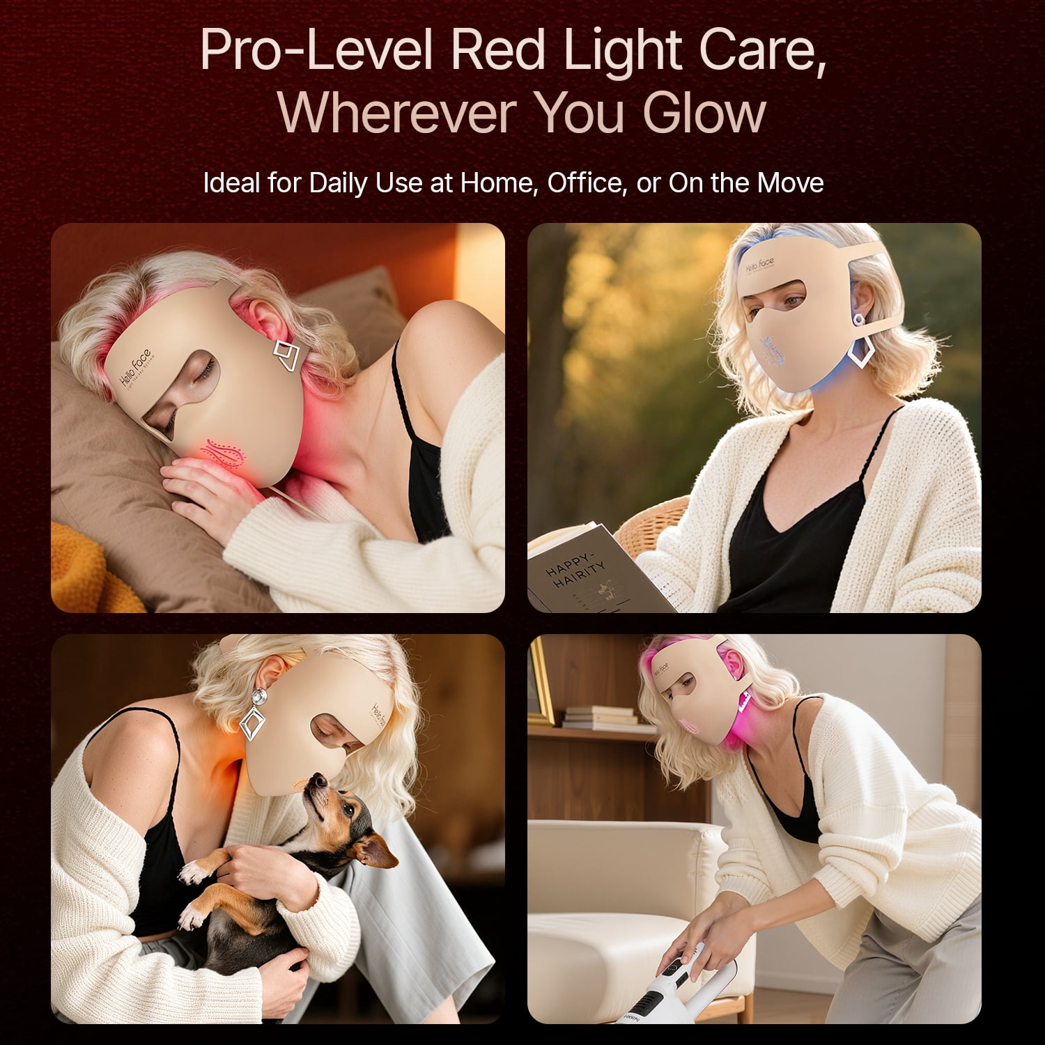 Dr.pedi 4D LED Light Therapy Face Mask, 311 LEDs Red & Near Infrared Skin Care Mask with 850nm, Rechargeable Wireless Design, Full Body Skin Rejuvenation for Women and Men