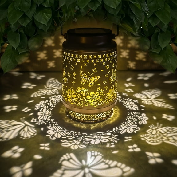 DZORUN Butterfly Solar Lanterns Outdoor Waterproof Hanging LED Solar Lights Garden Decor for Outside Decoration Patio Yard Lawn Porch