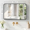 thumbnail image 2 of Gianna Anti-Fog Bathroom Wall Mirror – 22" x 30" Shatterproof Vanity Mirror with Rectangular Metal Frame, Black, 2 of 5