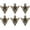 Ancient Bronze, variant on Hollow Triangle Collar Pins for Men, Retro Floral Shirt Angle Brooch Golden -