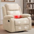 thumbnail image 1 of YSICK Manual Swivel Rocker Recliner Chair with Massage Linen for Living Room,Beige, 1 of 6