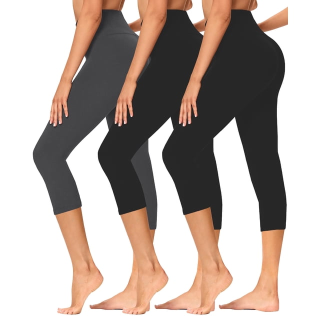 Pack de 3 leggins Capri GAYHAY para mujer, Tummy Control Yoga