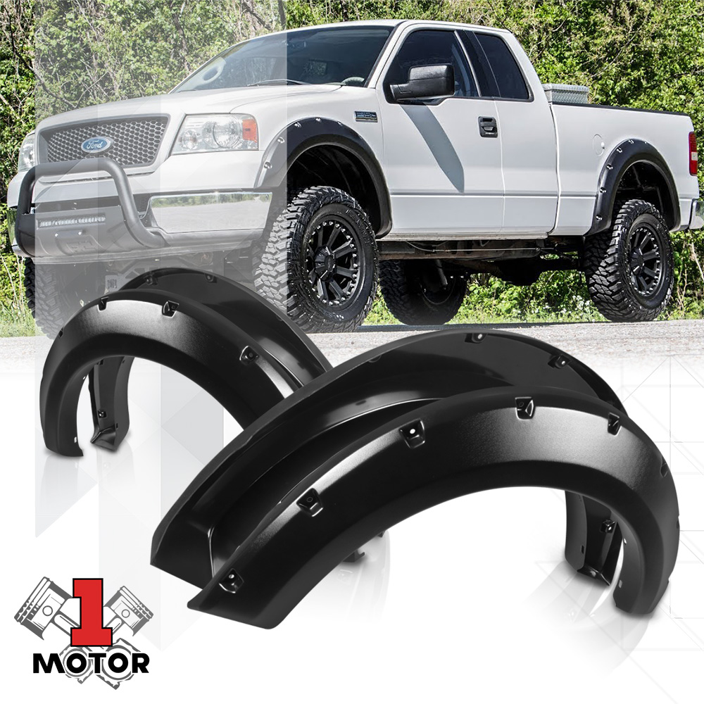 Textured Black Pocket Bolt/Rivet Fender Flares Wheel Cover for 0408