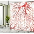 thumbnail image 5 of Ambesonne Coral Shower Curtain, Watercolor Branchs Fall Art, 69"Wx84"L, Dark Coral, 5 of 5