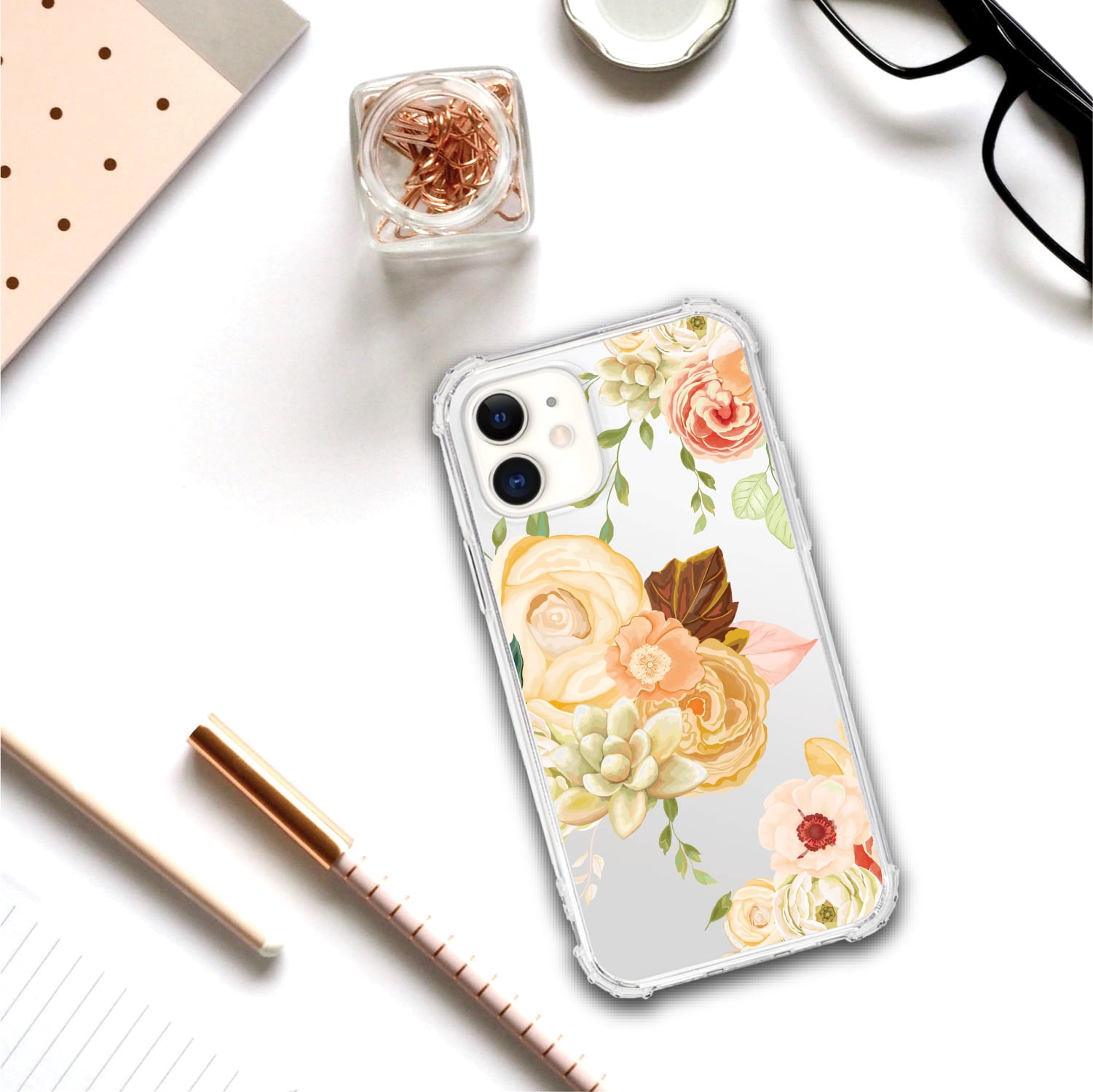 OTM Essentials iPhone 12 mini Phone Case, Flower Garden Orange