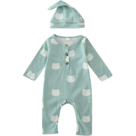 

QWZNDZGR Baby Boy Girl Solid Romper Long Sleeve Jumpsuits Cute Bear Ear Hooded Cotton Jumpsuit Bodysuit Jumpsuit for Spring