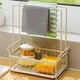 thumbnail image 4 of Escurchero de esponjas y paños con bandeja de desagüe - Organizador de acero para el fregadero de cocina de esponjas, cepillos y botellas de detergente, 4 of 7