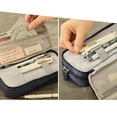 thumbnail image 6 of SPRING PARK Large Capacity Double Layer Pencil Case Canvas Portable Storage Bag Stationery, 6 of 7