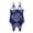 Blue, variant on Lingerie for Women Bow Lace Hollow Open Crotch Teddy Bodysuit Backless Jumpsuit Lingerie