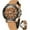 V-Brown, variant on OLEVS Mens Watches Luxury Chronograph Moon Phase Waterproof Luminous Brown Leather Strap Date Rose Gold Classic Watch for Men