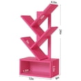 thumbnail image 2 of LEYAOYAO Zigzag Tree Book Shelf, 5 Tier Black Tree Bookshelf,Desktop Bookcase, Modern Desk Display Storage Bookshelf for Study, Pink, 2 of 8