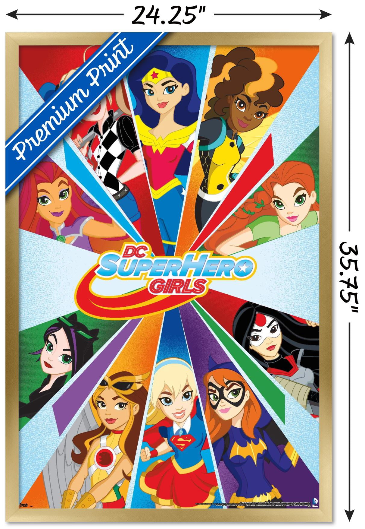 DC Comics TV - DC Superhero Girls - Collage Wall Poster, 22.375" x 34", Framed