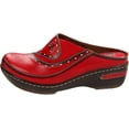 thumbnail image 7 of Womens Open-Back Hand-Painted Leather Clogs - Red - European Size 42, 7 of 7