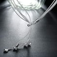 thumbnail image 4 of Silver Five Wire Chain Strap Five Heart Necklace, 4 of 5
