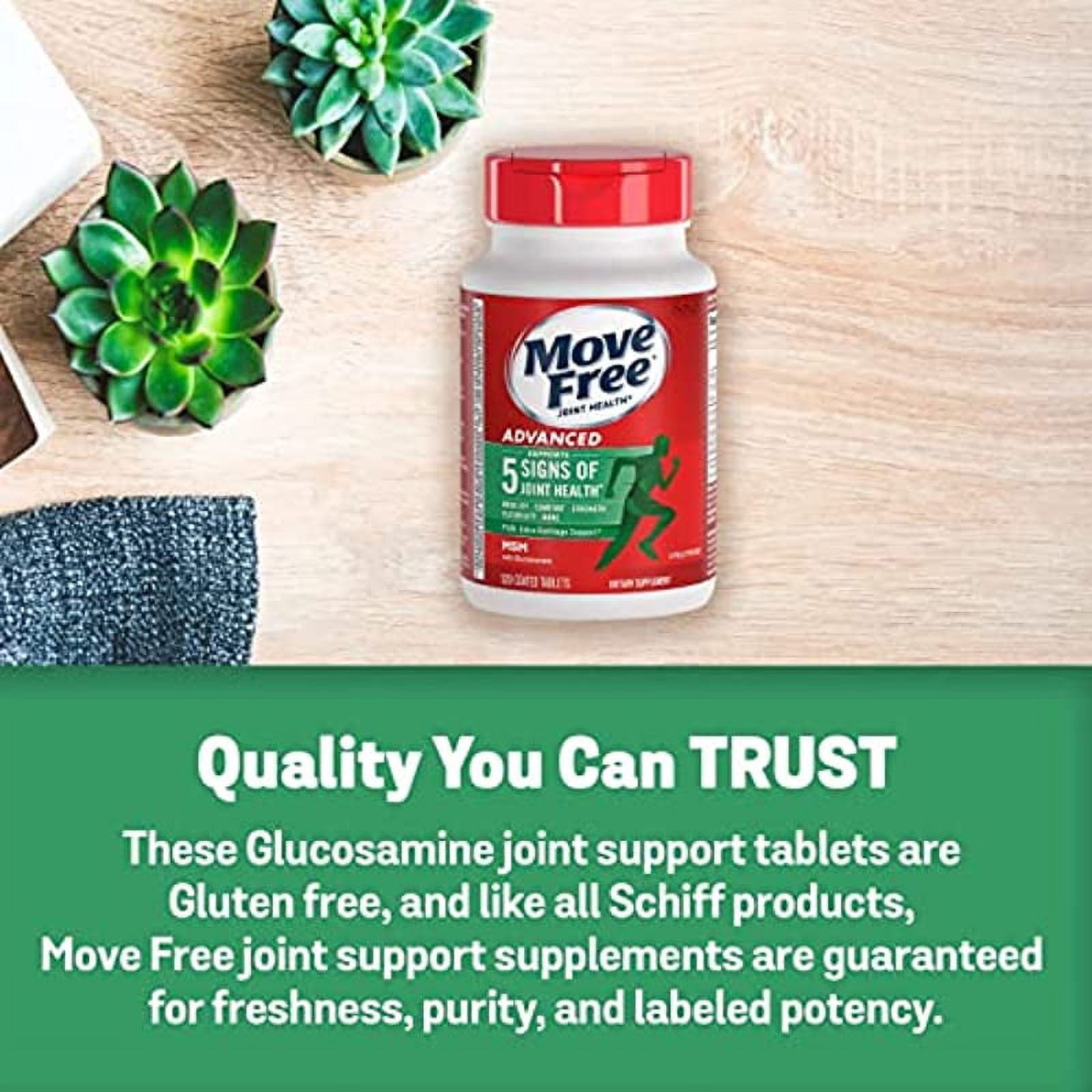 Glucosamine Chondroitin & MSM Joint Health Supplement, Move Free Advanced Joint Support Tablets For Men & Women (120cnt box)(3 pack), Supports Mobility Flexibility Strength Lubrication & Comfort