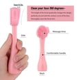 thumbnail image 4 of Cepillo de limpieza facial Vhermosa silicona 3 diseños exfoliante doble punta espátula flexible rosa, 4 of 8