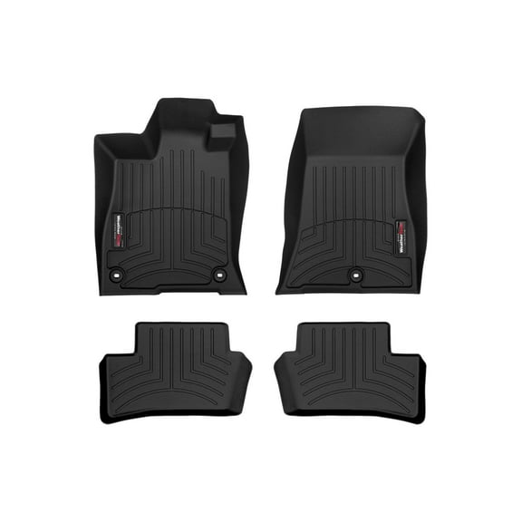 WeatherTech Custom Fit FloorLiners compatible with Acura TLX, TLX Type S - 1st & 2nd Row (2-pc. Rear Liner), Black