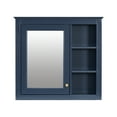 thumbnail image 4 of 30'' x 28'' Medicine Cabinet,Wall Mounted Bathroom Storage Cabinet with 3 Open Shelves,Modern Bathroom Wall Cabinet with Mirror,Blue(Not Include Bathroom Vanity), 4 of 9