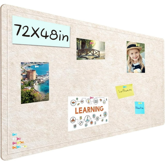 Large Bulletin Board X es Felt Board Notice Pin Board ; x ;Cork Board Alternative for Wall Self-Adhesive Vision Board Mood Board Foldable Photo Board with Pushpi