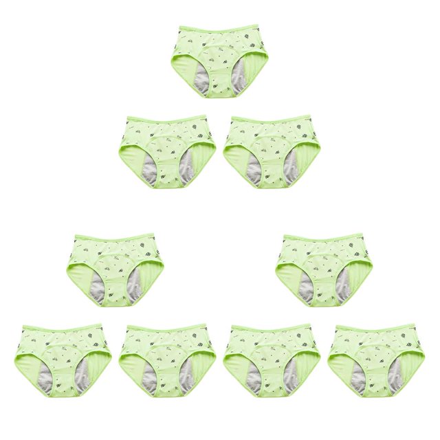 Minnieouse 3X Bragas de período de dibujos animados para niñas Ropa interior menstrual Calzoncillos Lencería a prueba de fugas Transpirable Type7 NO7