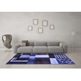 thumbnail image 3 of Ahgly Company Machine Washable Indoor Rectangle Abstract Blue Modern Area Rugs, 2' x 4', 3 of 4