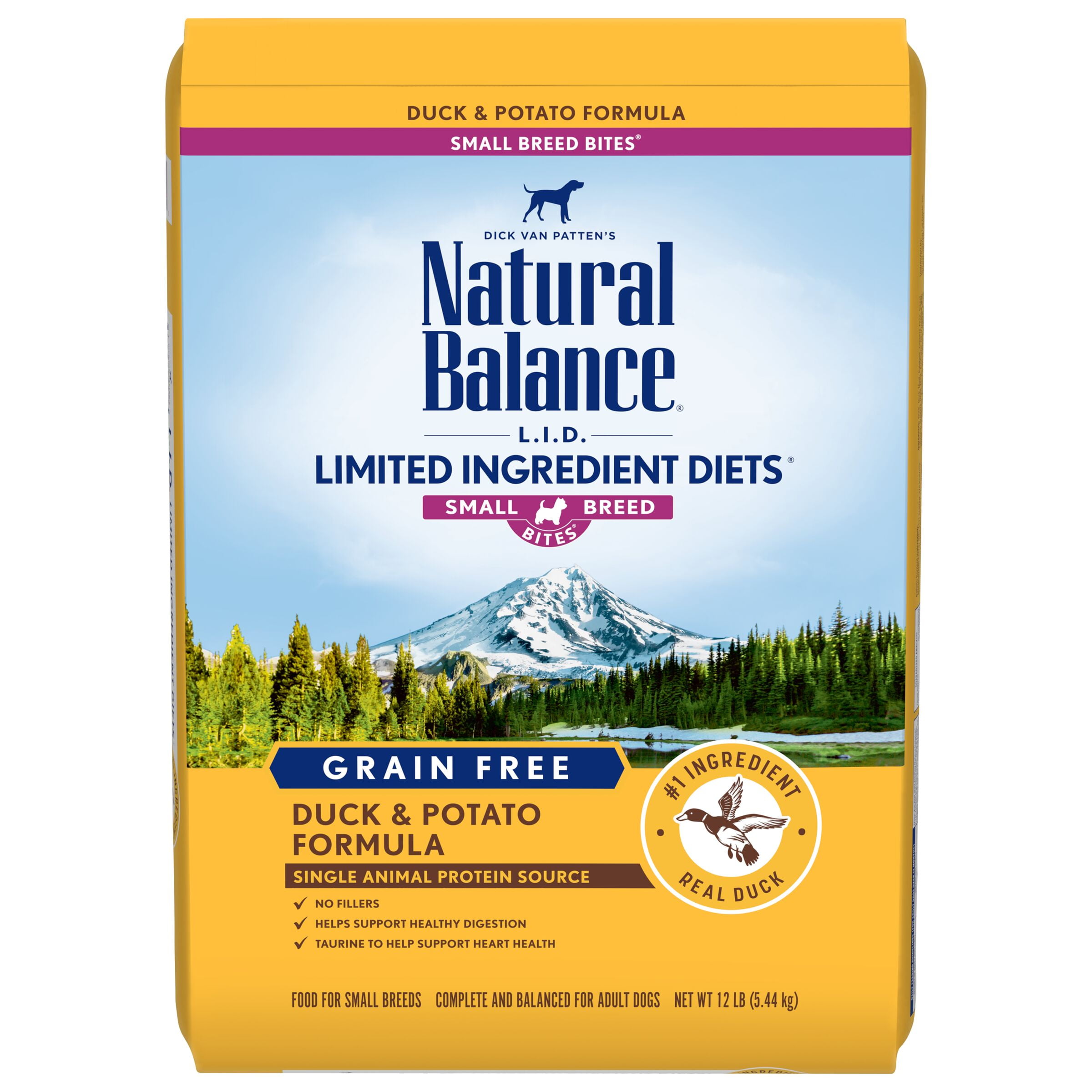 Natural Balance L I D Limited Ingredient Diets Duck Potato Formula Small Breed Bites Dry Dog Food 12 Pounds Walmart Com
