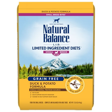 BEST IF USED BY: 10/06/2025 Natural Balance Limited Ingredients Diet Small Breed Bites Duck & Potato Flavor Dry Dog Food for Adult  12 lb. Bag