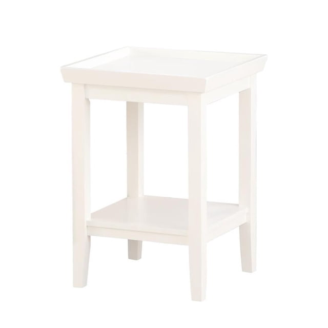 Convenience Concepts Ledgewood Square End Table in White Wood Finish