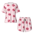 thumbnail image 4 of Naloa Cute Pig Nose Women's Short-Sleeved Pajama Set, Loungewear, Summer pajamas, Breathable Cozy - Medium, 4 of 9