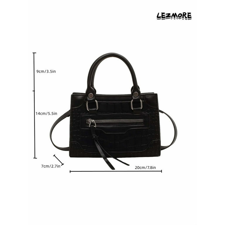LEZMORE Women leather Crossbody Bag small purse wallet cell phone bags with  Adjustable Strap Black 