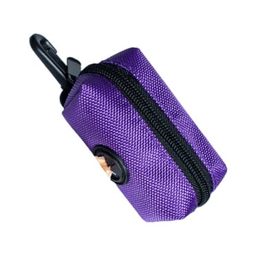 Waste Bag Dispenser Zipper Closure Compact Size Waterproof Large Capacity Portable Dog Poop Trash Bags Oxford Purple