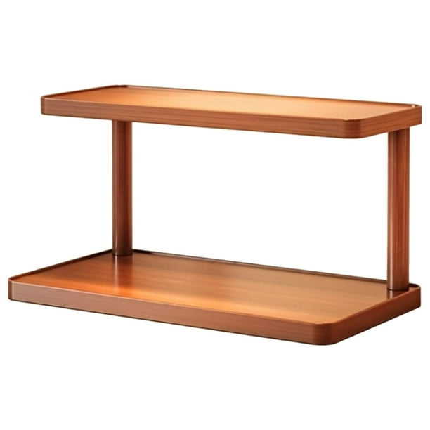 Estante de Almacenamiento de Madera Versátil de 2 Niveles para Cocina y Salón de Té: Organizador de Encimera con Asas Decorativas, Ideal para .