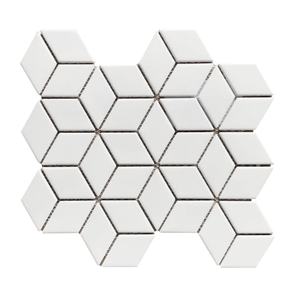 Rhombus - 10-1/2-in x 12-in Matte Porcelain Mosaic Floor and Wall Tile(0.89-sq. ft/ Piece)