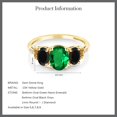 thumbnail image 4 of Gem Stone King 1.59 Cttw Oval Green Simulated Emerald Black Onyx and Diamond 10K Yellow Gold Engagement Ring for Women.5 (Size 5.5), 4 of 4