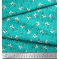 thumbnail image 2 of Soimoi Green Cotton Jersey Fabric Check & Floral Print Fabric by The Yard 58 Inch Wide, 2 of 3