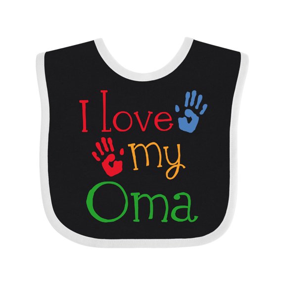 Inktastic I Love My Oma Grandchild Boys or Girls Baby Bib