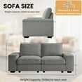 thumbnail image 2 of Fairyland 73" Modern Loveseat Sofa – 2-Seater Couch with Storage, Deep Seat, Wide Armrests, USB Port, Side Pockets, Solid Frame, Removable & Washable Covers for Living Room, Office, Apt (Light Grey), 2 of 5