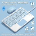 thumbnail image 3 of Detachable Bluetooth Keyboard Case with Round Keys, Multi-Touch Trackpad and 2.4G Wireless Mouse for Lenovo Idea Tab 11" 2025 / Tab M11 11" 2024,Blue, 3 of 7