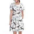 thumbnail image 1 of Lsque Teckel Chiot Imprimé Robe Décontractée T-Shirt Été Manches Courtes Col Rond Robes Évasées, 1 of 6
