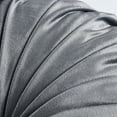 thumbnail image 4 of HIG Set of 2 Pumpkin Pleated Round Throw Pillows, Soft Velvet, Dark Gray, 14.5" Diameter, 4 of 7