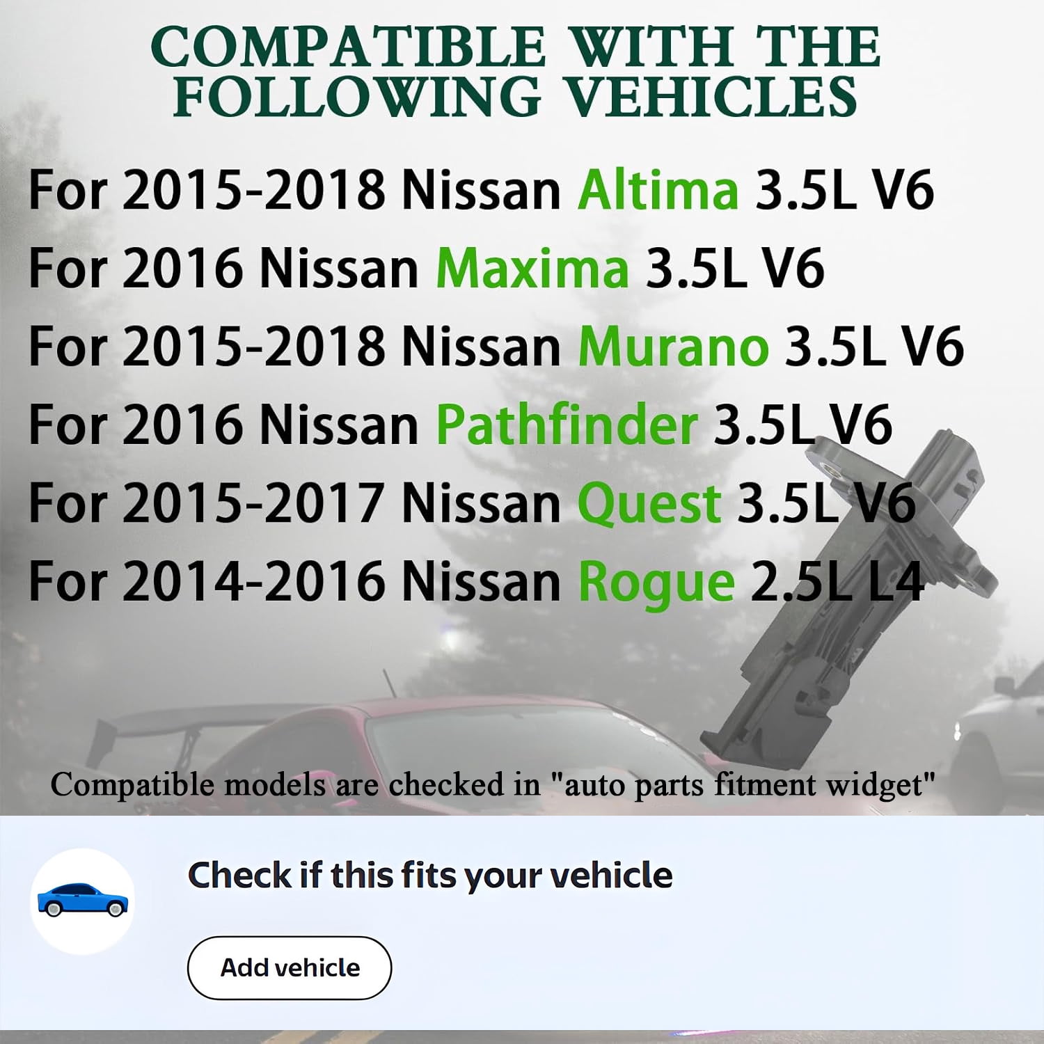 FTMUKF 22680-3VA0A Mass Air Flow MAF Sensor for 2015-2018 Nissan Altim, 2016 Maxima 2015-2018 Murano, 2016 Pathfinder, 2015-2017 Quest 3.5L V6 Gas, 2014-2016 Rogue 2.5L L4 Gas, MAF0123