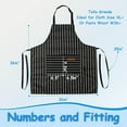 thumbnail image 5 of URBY 1pc Plus Size Wide Strip Apron With Pockets for Kitchen Cooking, Black White, 5 of 7