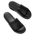 thumbnail image 5 of CMR CHAMARIPA Men Height Increasing Slippers Black Leather High Heel Slide Sandal Fashion Casual Elevator Slippers Sandals 6CM / 2.36 Inches, 5 of 7