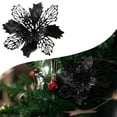 thumbnail image 2 of Aonity Hollow Three-Leaf Artificial Flower Black, Glitter Flowers Tree Ornaments Flowers Artificial Flowers Decorations Wedding Tree New Year Ornaments Wreath Decoration, 2 of 4