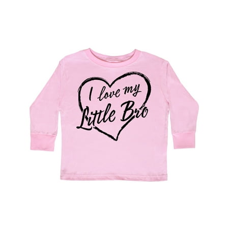 

Inktastic I Love My Little Bro in Black Chalk Heart Gift Toddler Boy or Toddler Girl Long Sleeve T-Shirt