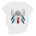 thumbnail image 3 of PXLKNZH Fun 4th of July Tops Women Independence Day Plus Size Short Sleeve Graphic Tees 2025 Summer V Neck Patriotic T-Shirts,White,S, 3 of 8